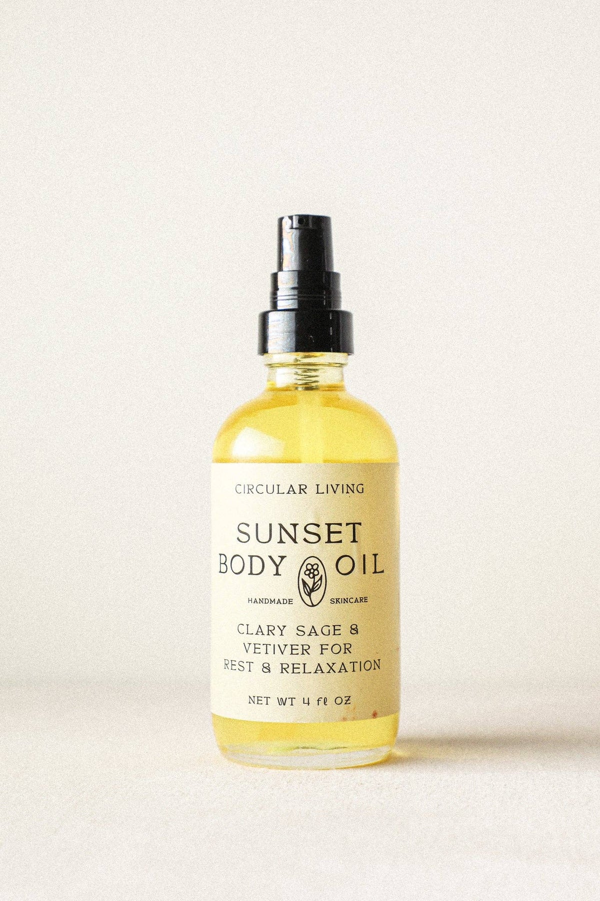 Sunset Body Oil, Clary Sage & Vetiver: 4 fl oz