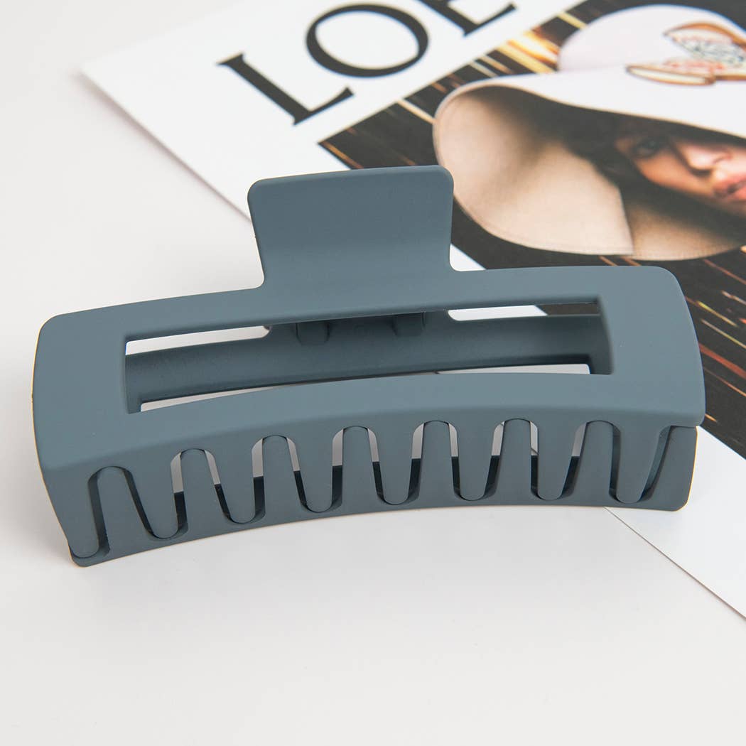 4.92'' Matte Rectangle Large Hair Claw Clips: White