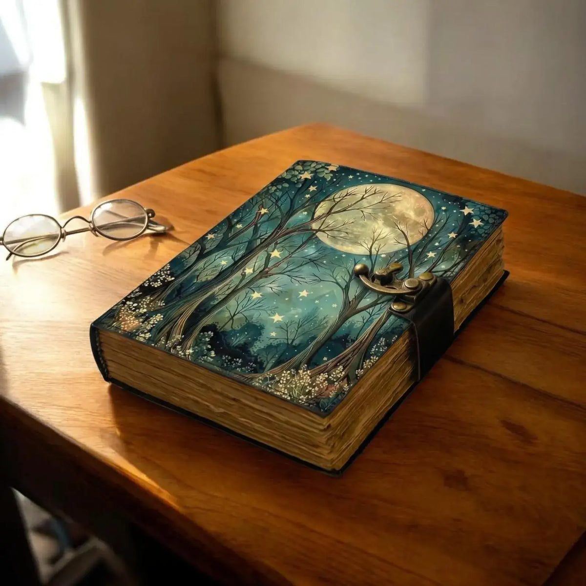 Vintage Leather Grimoire: Handmade Book of Shadows