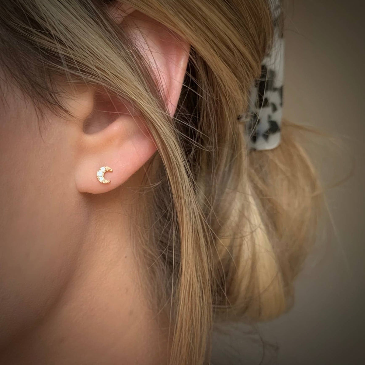 STAR & MOON STUDS | gold  studs