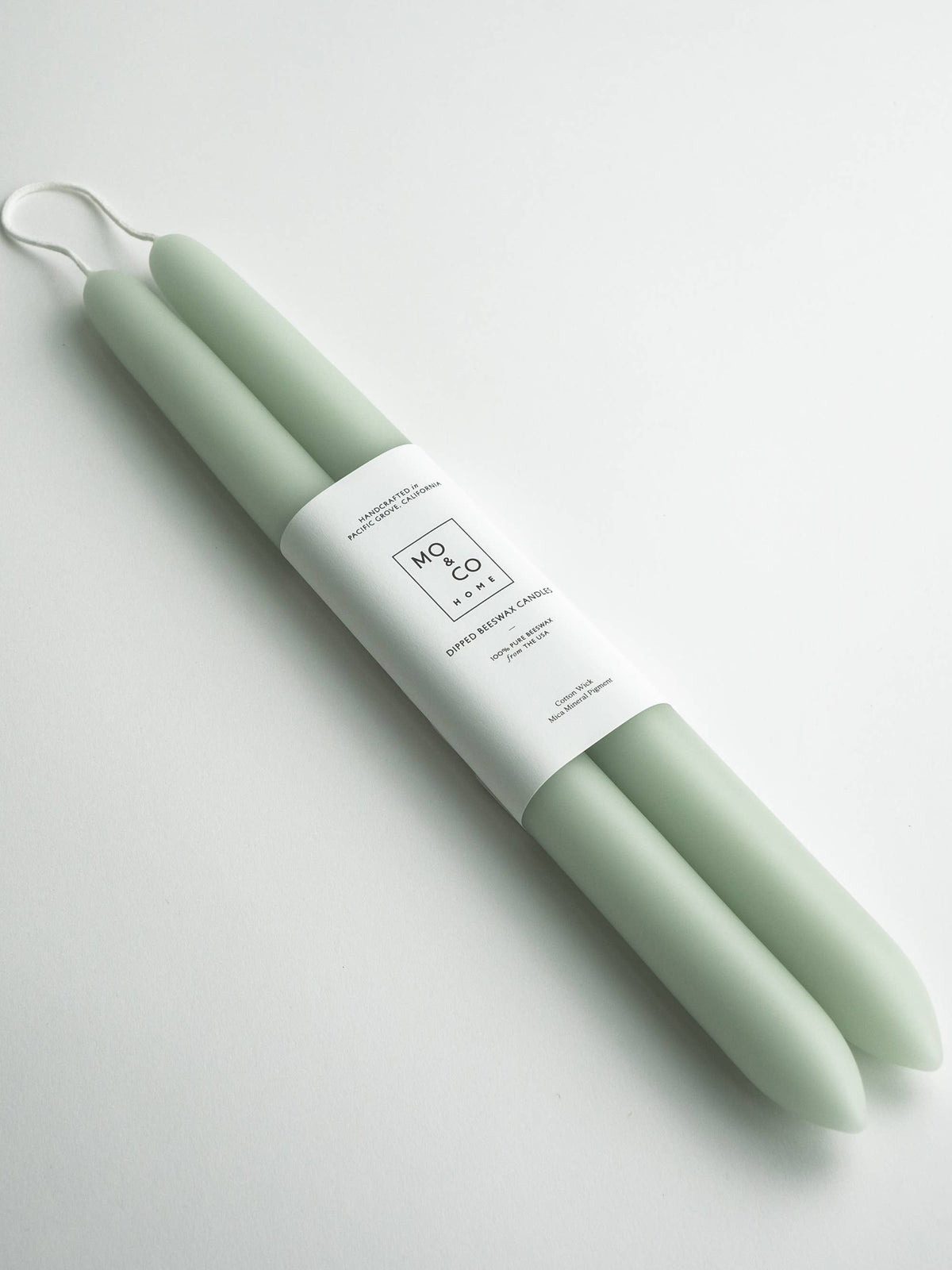 Eucalyptus | Dipped Beeswax Taper Candles | All Natural: 10 Inches