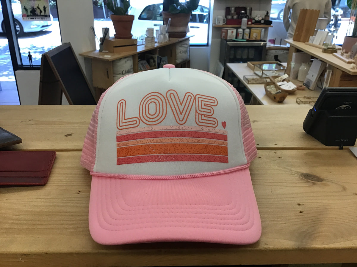 Love Pink &amp; Tan Trucker Hat