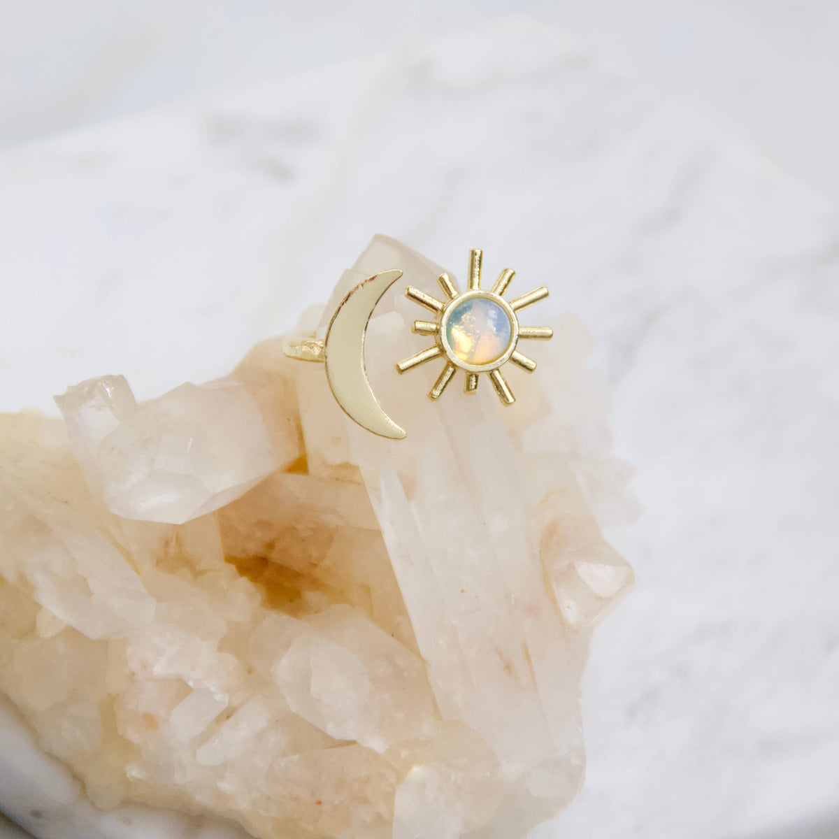 Opalite Sun and Moon Ring