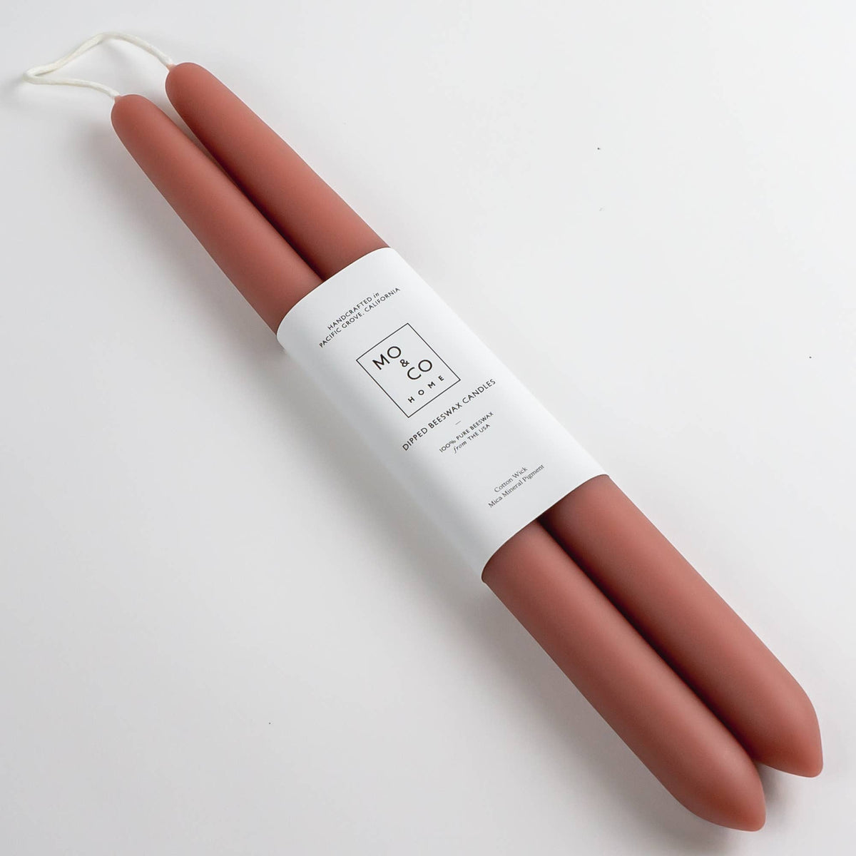 Terra Cotta | Dipped Beeswax Taper Candles | All Natural: 10 Inches