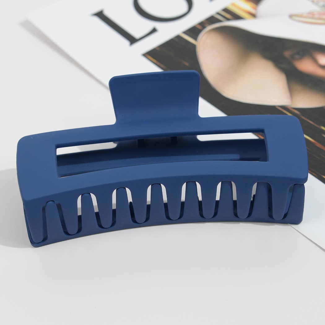 4.92'' Matte Rectangle Large Hair Claw Clips: White