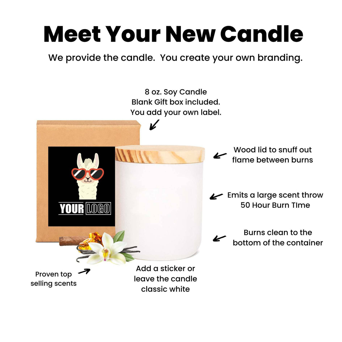 Luxury Soy Candles 8 oz. Lemongrass + Sage