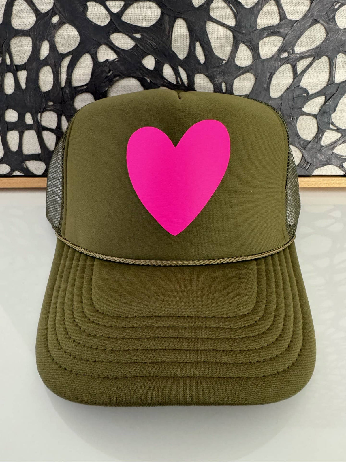 Artsy Heart - Olive Green Trucker