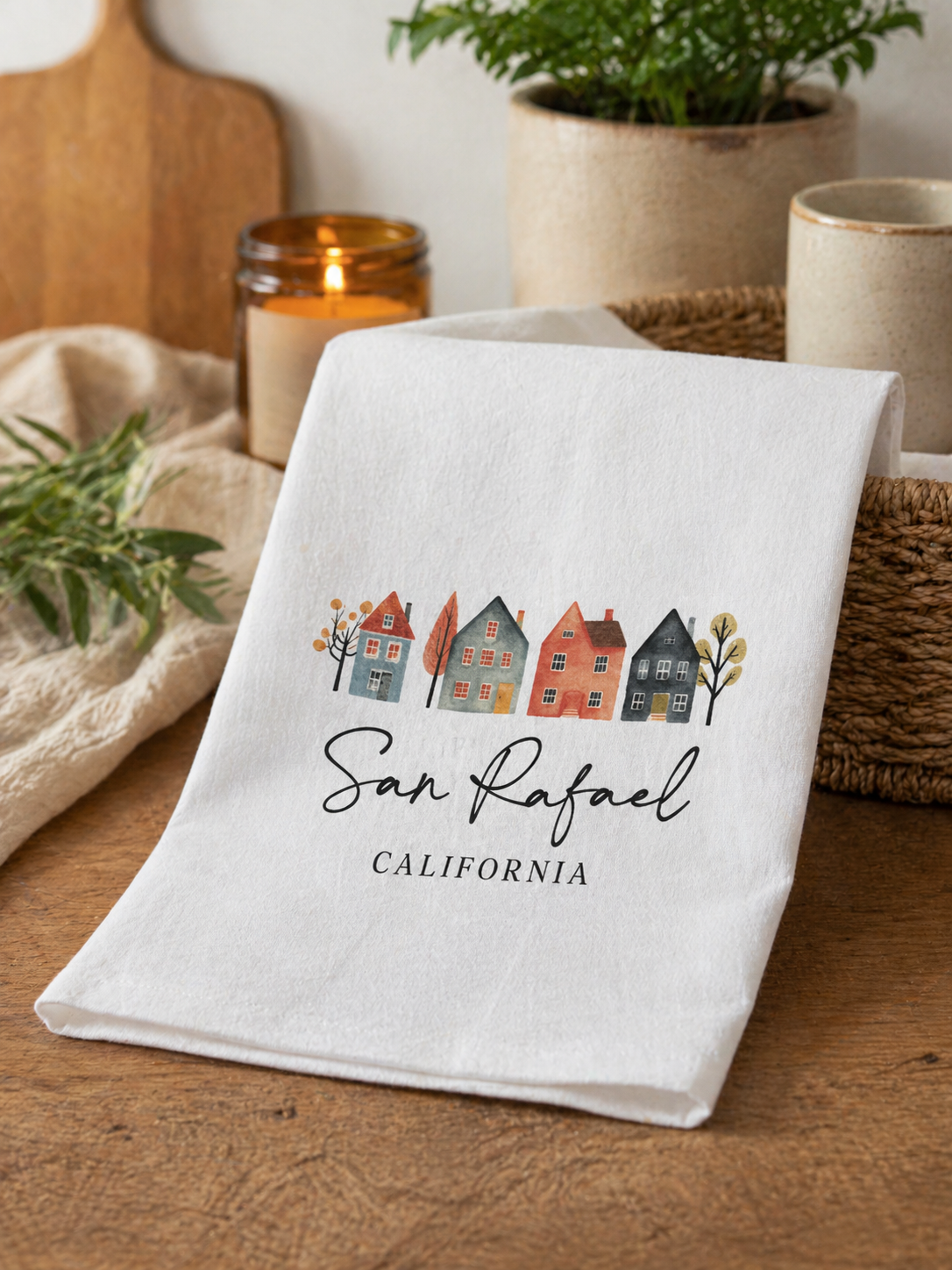 San Rafael Ca. Hometown Cotton Tea Towel