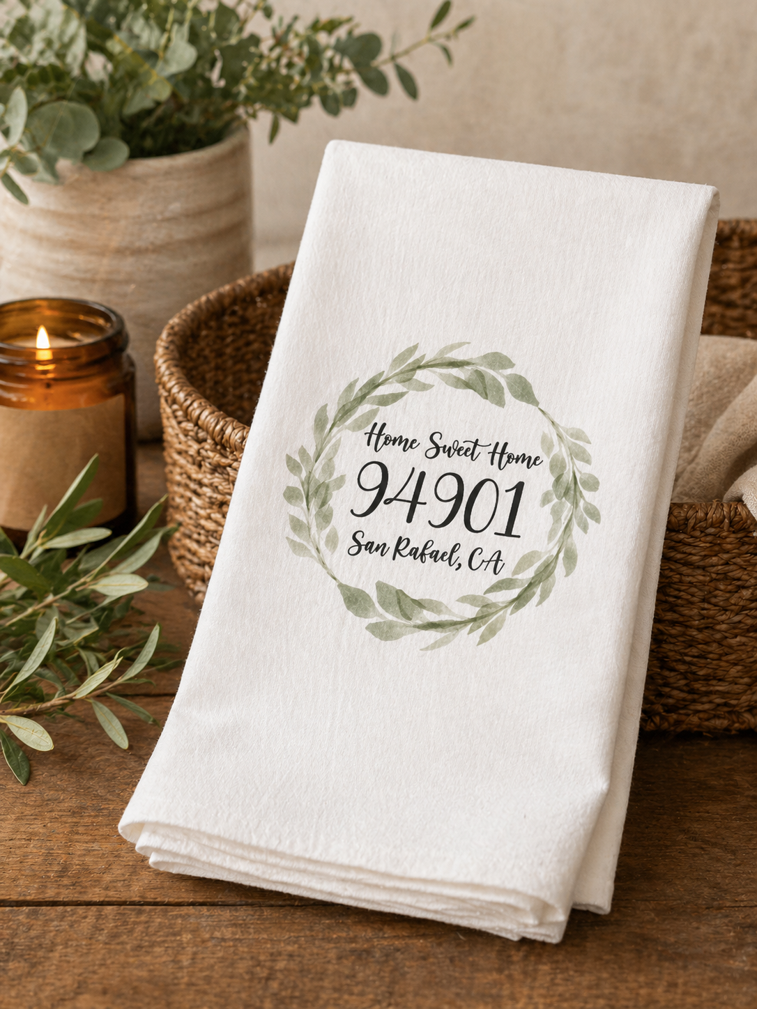 San Rafael Ca. 94901 Cotton Tea Towel