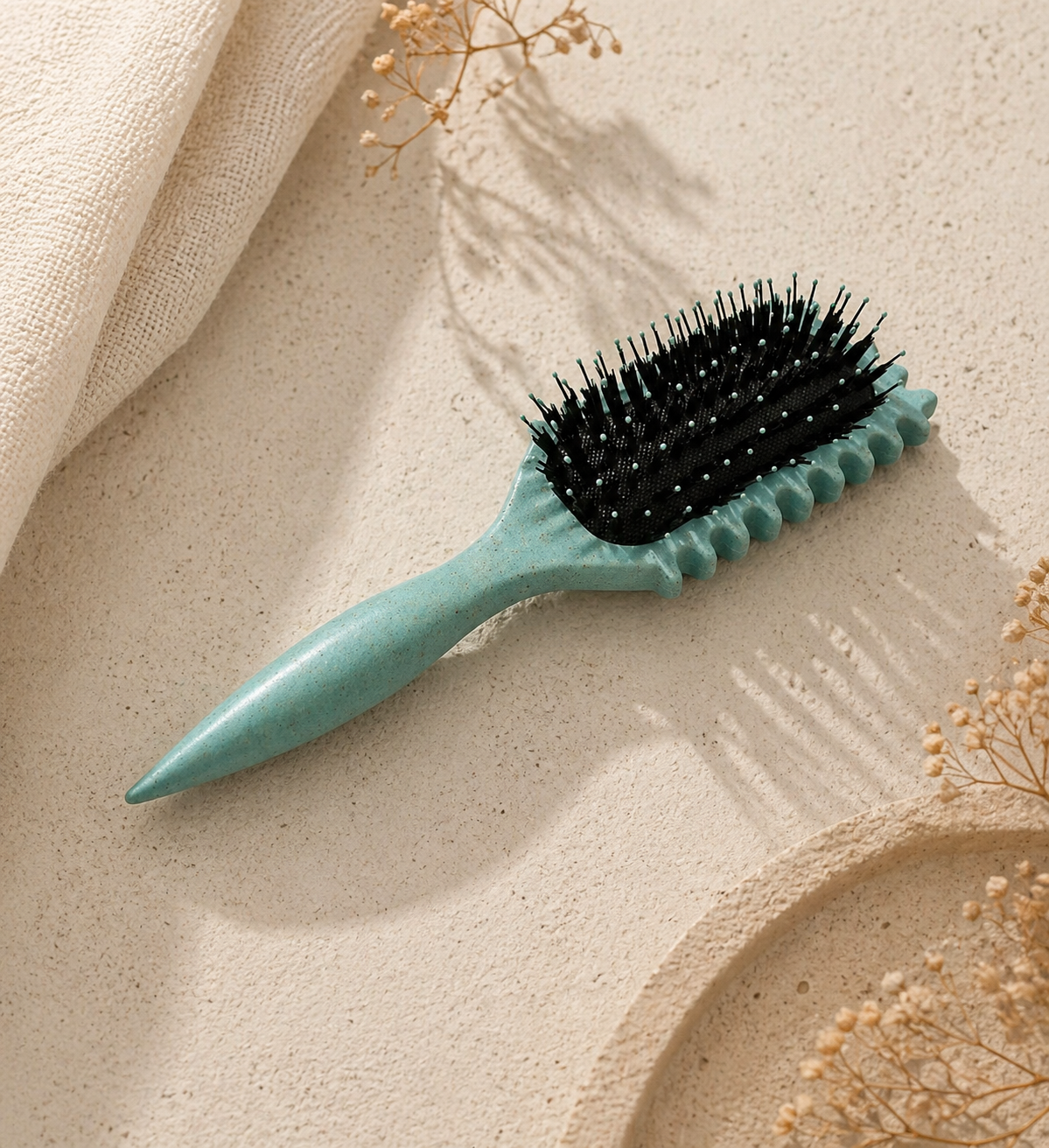 Paddle Hair Curly Comb For Women's - Assorted: Green