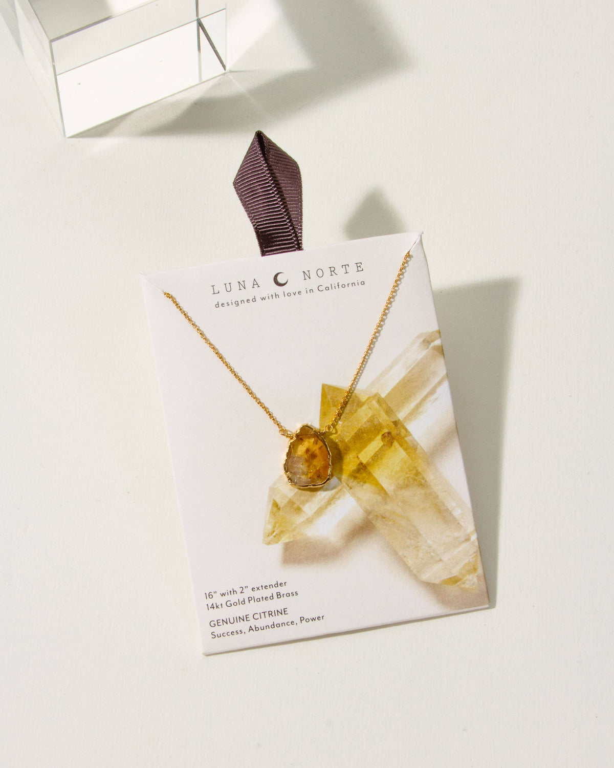 Earth, Wind and Fire Genuine Stone Necklace Gold- Citrine