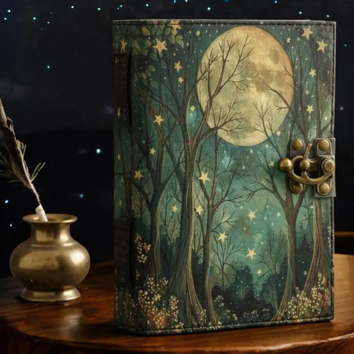 Vintage Leather Grimoire: Handmade Book of Shadows