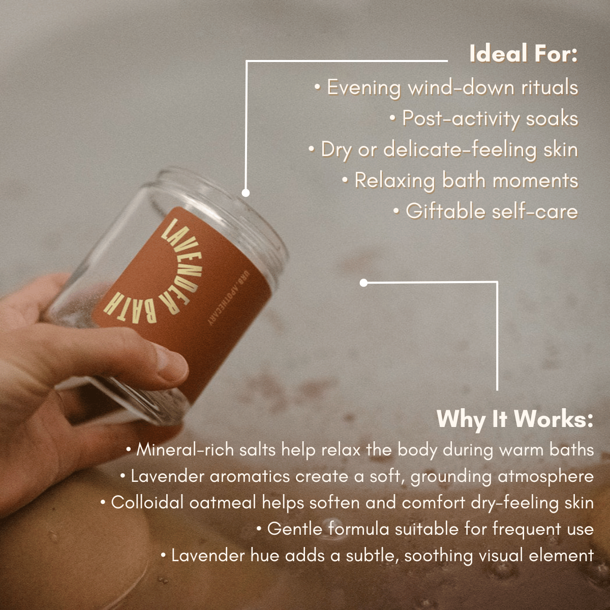 Lavender Mineral Bath – Relaxing Botanical Soak 10-oz