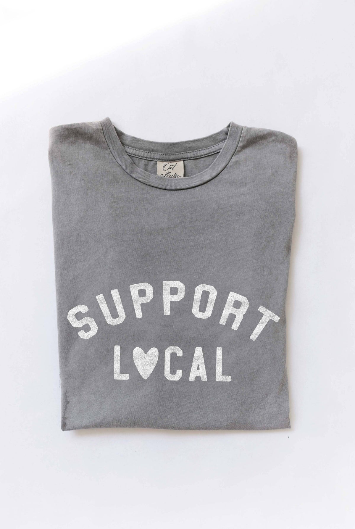 SUPPORT LOCAL Mineral Washed Graphic Top STORM