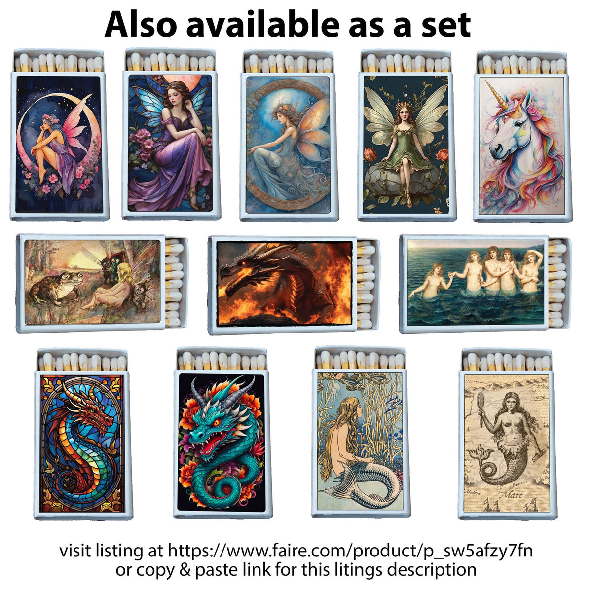 Fantasy Fairy Matchbox • Decorative Matches • Candle Acc