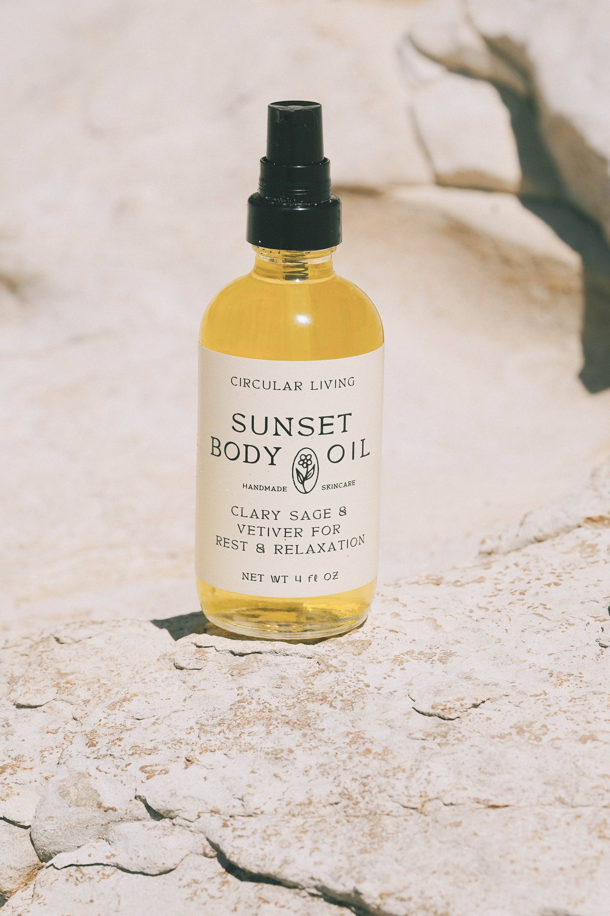 Sunset Body Oil, Clary Sage & Vetiver: 4 fl oz