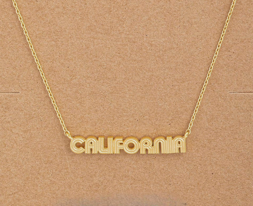 California Print Pendant Necklace