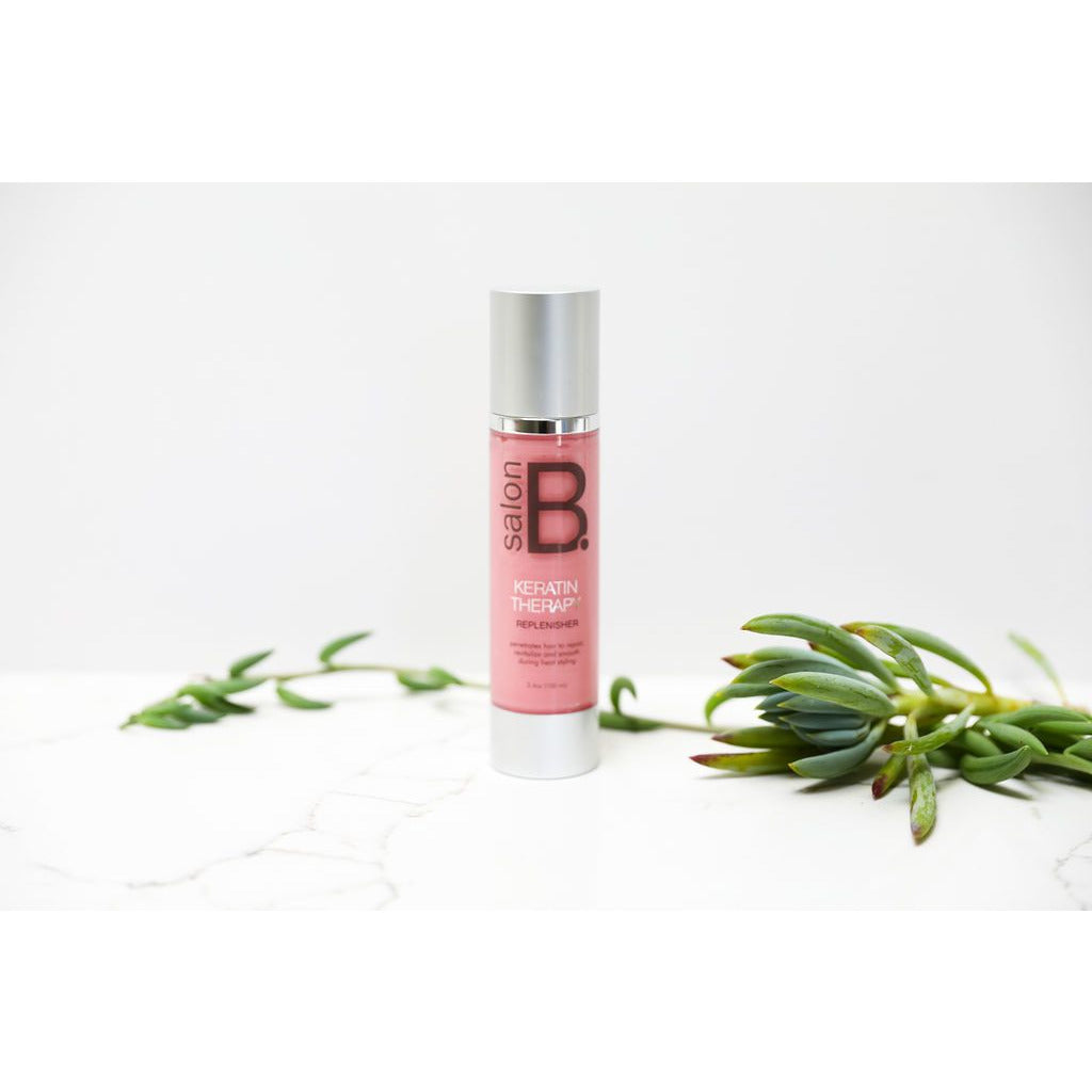 Penetrates hair to repair, revitalize and smooth during heat styling  • Seals in keratin protein leaving restorative strength, smoothness and shine to damaged hair • Heat activated, leave-in treatment • Penetrates hair deeply for repair, revitalization and smoothing • Eliminates frizziness • Formaldehyde free  To use: Put a small amount in your palms and comb gently through ends. Apply to dry hair to smooth cuticle.  Ingredients: Aqua Distillia, Cationic Guar Gum, Cetereal Alcohol, Cyclodimethicone-Dimethic