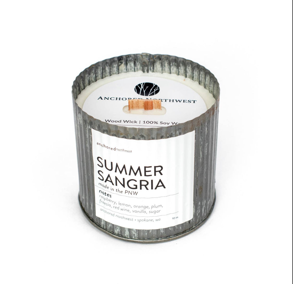 Summer Sangria Wood Wick Rustic Farmhouse Soy Candle